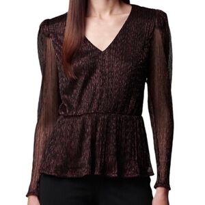 Simply Vera Vera Wang Metallic Wine Blouse